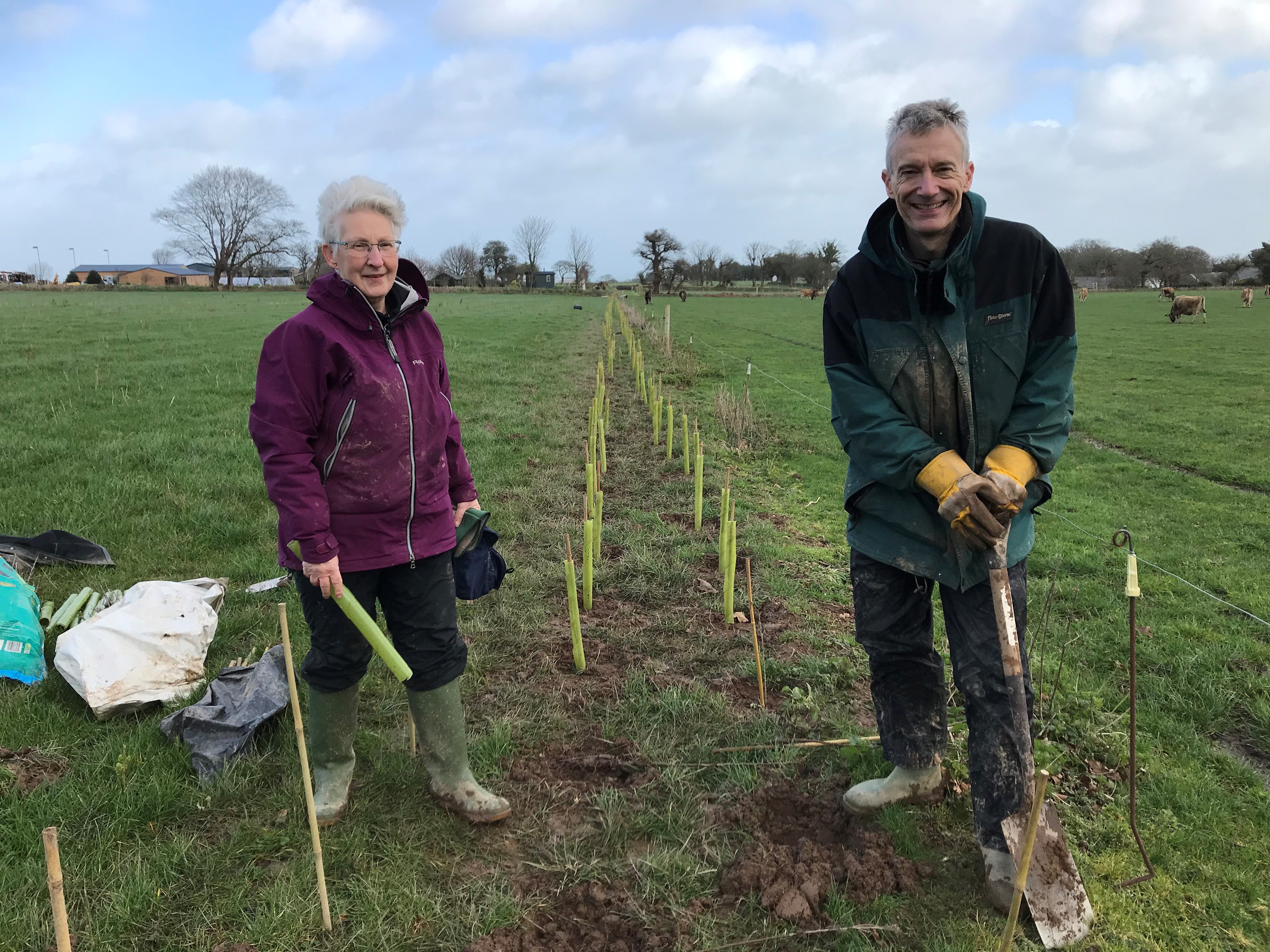 Voulenteers Hedge Planting